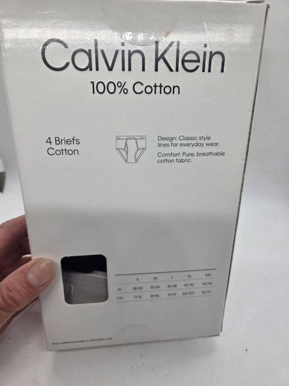 Calvin Klein Mens 4-Pack 100% Cotton Classic Fit Briefs XL Assorted Colors - Picture 4 of 6